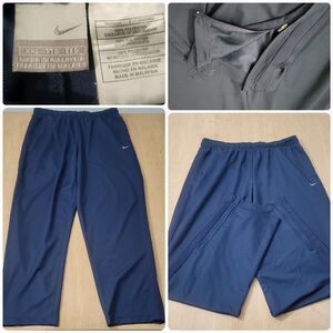 Nike Blue Sweatpants Size 2XL Men's Silver Tag Swoosh Logo Zip Bottom